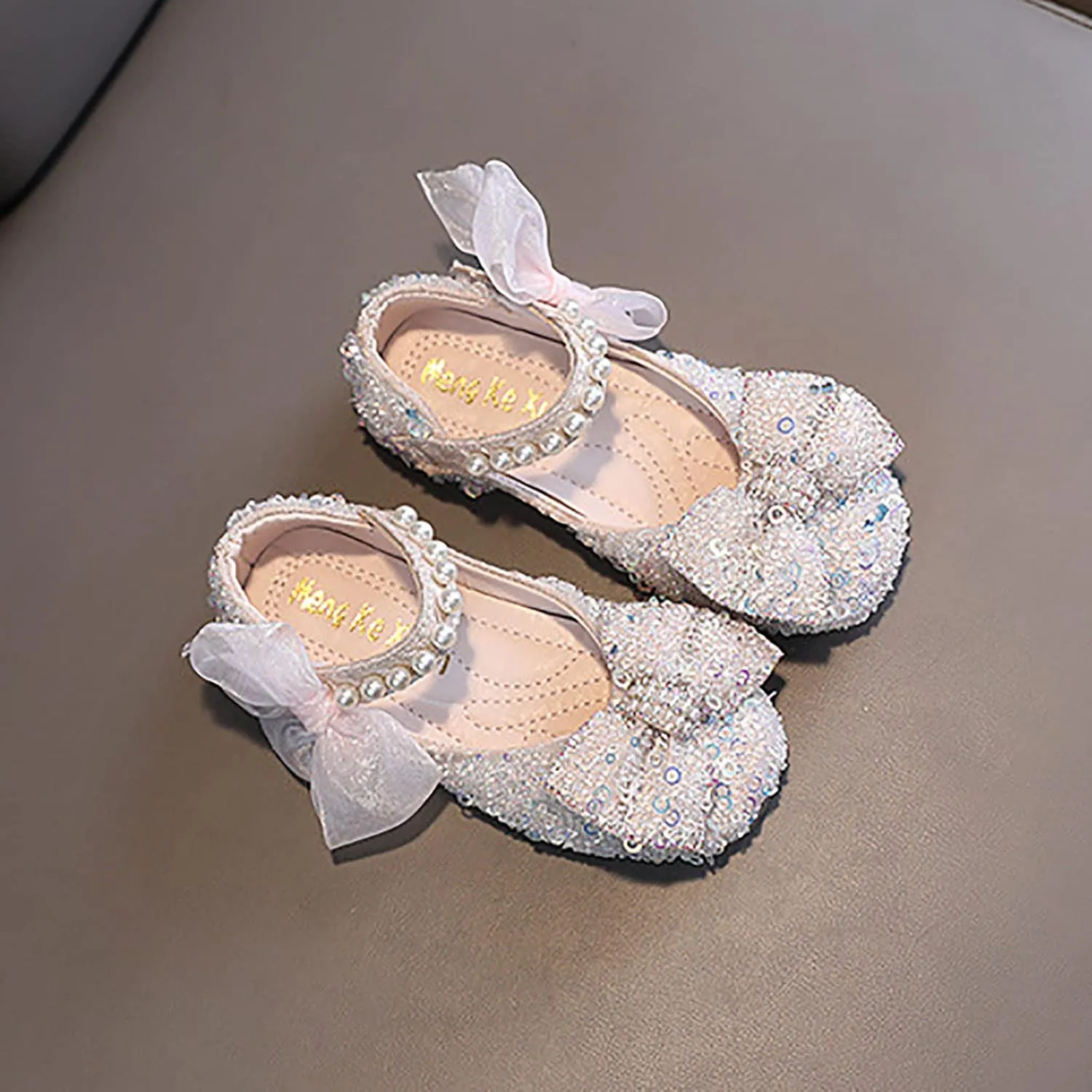 Girls Dress Shoes,Dance Shoes for Girls Childrens Shoes Pearl Princess Shoes Baby Girls Shoes for Party Wedding