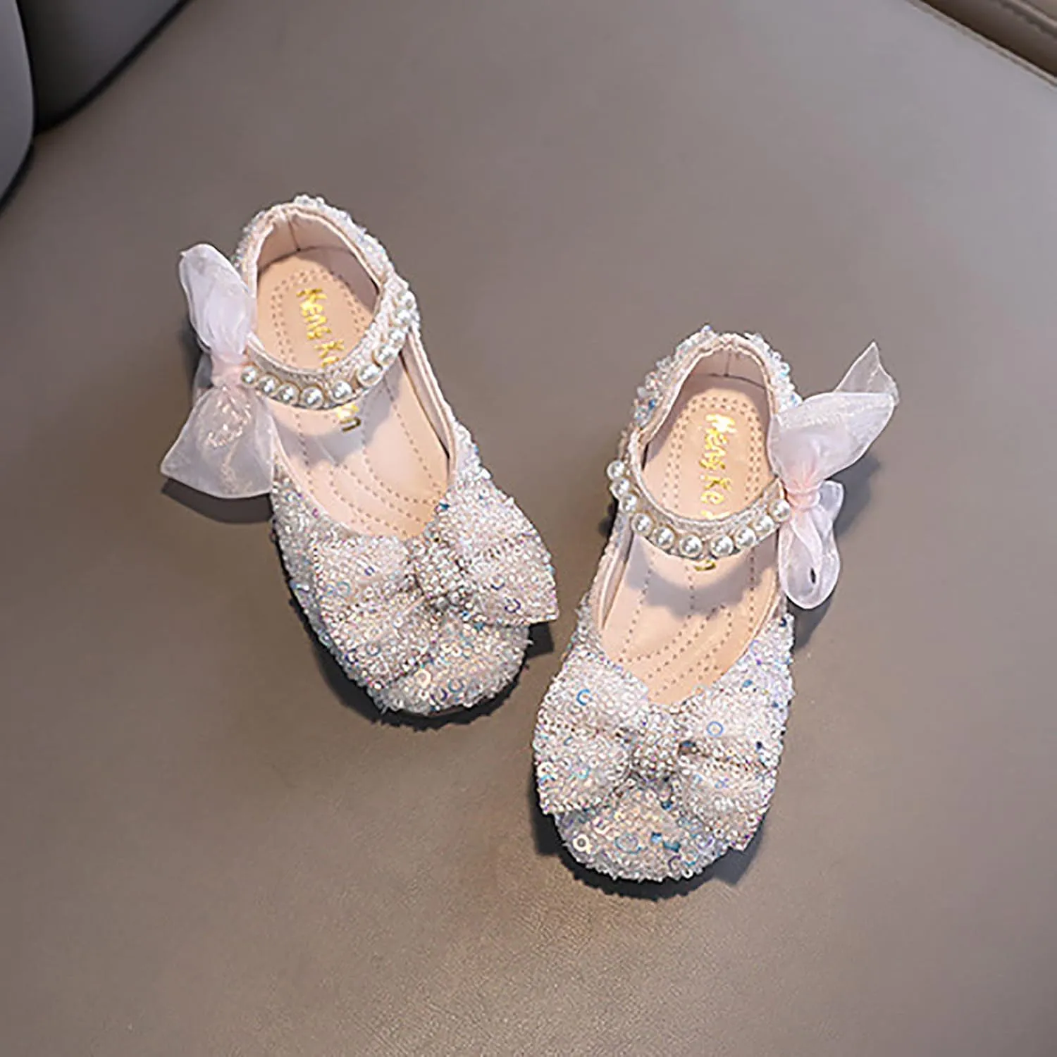 Girls Dress Shoes,Dance Shoes for Girls Childrens Shoes Pearl Princess Shoes Baby Girls Shoes for Party Wedding