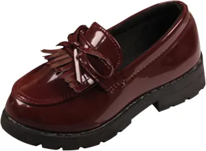 Girls Slip On Leather Loafer Tassel Bow School Dress Shoes for Girls Girl Shoes Size 3