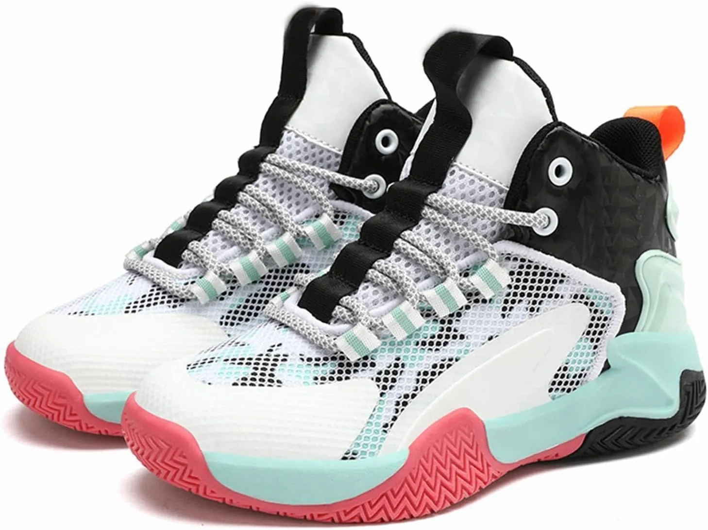 Girls Sneakers Unisex Kids Basketball Shoes Boys Girls High Top Sneakers Breathable Outdoor Cushioning Athletic Shoes