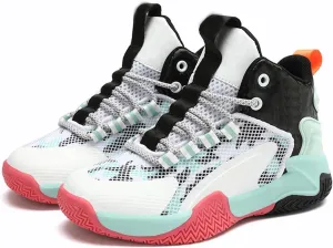 Girls Sneakers Unisex Kids Basketball Shoes Boys Girls High Top Sneakers Breathable Outdoor Cushioning Athletic Shoes
