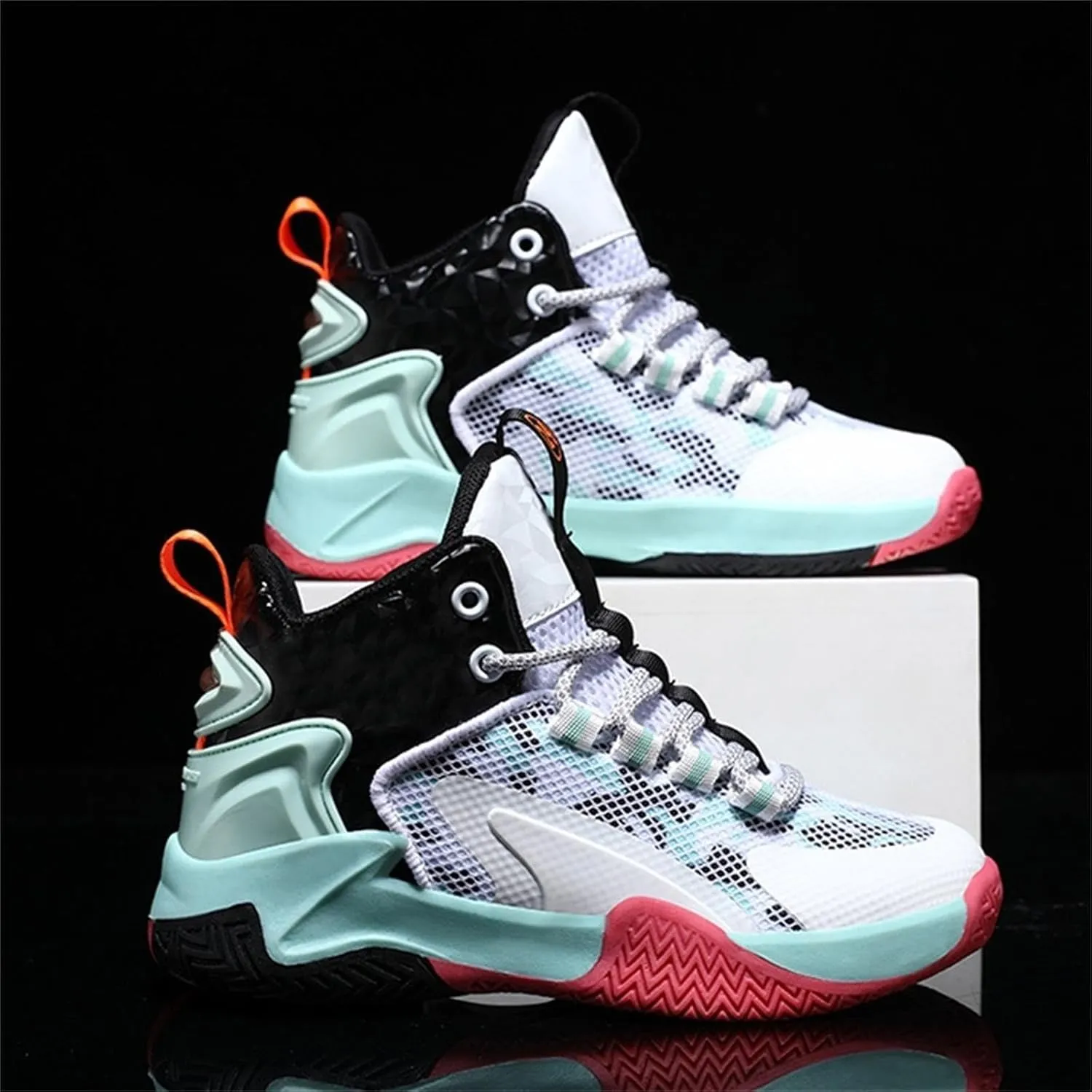 Girls Sneakers Unisex Kids Basketball Shoes Boys Girls High Top Sneakers Breathable Outdoor Cushioning Athletic Shoes