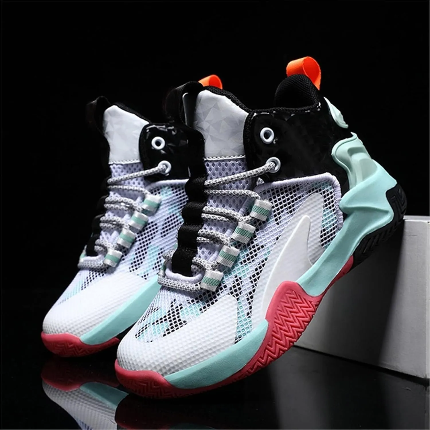 Girls Sneakers Unisex Kids Basketball Shoes Boys Girls High Top Sneakers Breathable Outdoor Cushioning Athletic Shoes