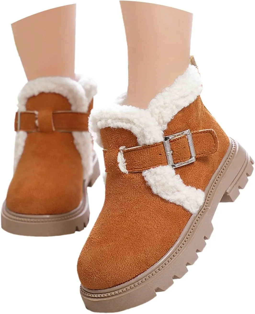 Girls Winter Boots Waterproof Hiking Boots for Boys Girls Outdoor Ankle Boots with Hook and Loop Cotton Warm Snow Boots