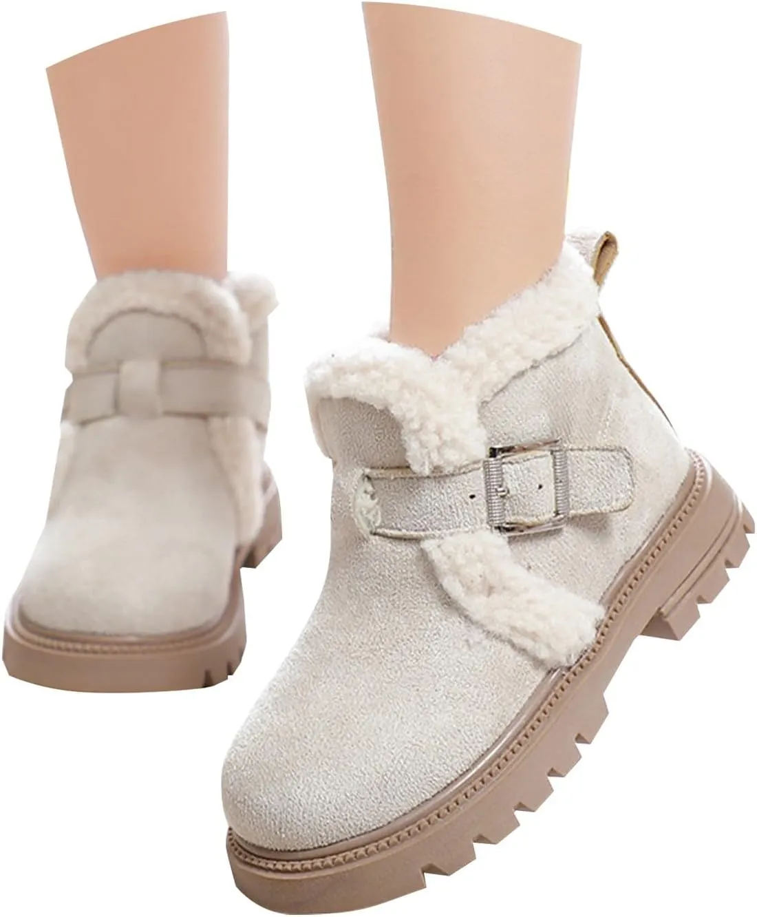 Girls Winter Boots Waterproof Hiking Boots for Boys Girls Outdoor Ankle Boots with Hook and Loop Cotton Warm Snow Boots