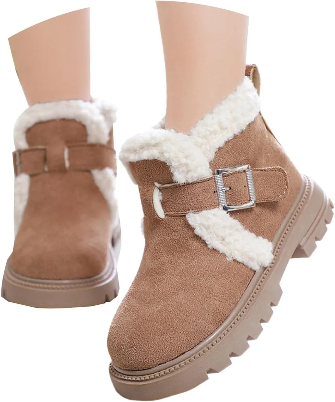 Girls Winter Boots Waterproof Hiking Boots for Boys Girls Outdoor Ankle Boots with Hook and Loop Cotton Warm Snow Boots