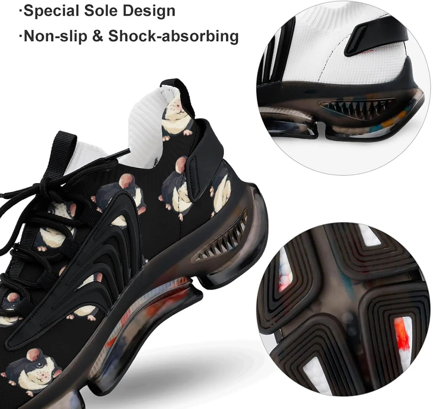 Guinea Pigs Cute Men's Running Shoes Lightweight Walking Shoe Breathable Sneaker