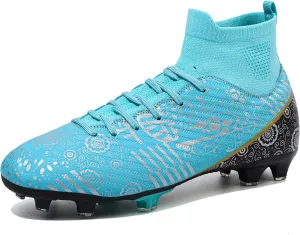 HaloTeam Men's Soccer Shoes Firm Ground Soccer Cleats Adults Athletic Outdoor/Indoor Professional Futsal Football Training Sneakers