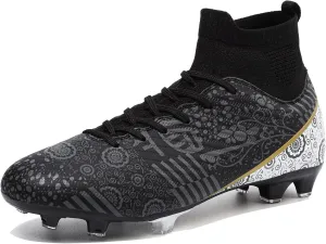 HaloTeam Men's Soccer Shoes Firm Ground Soccer Cleats Adults Athletic Outdoor/Indoor Professional Futsal Football Training Sneakers