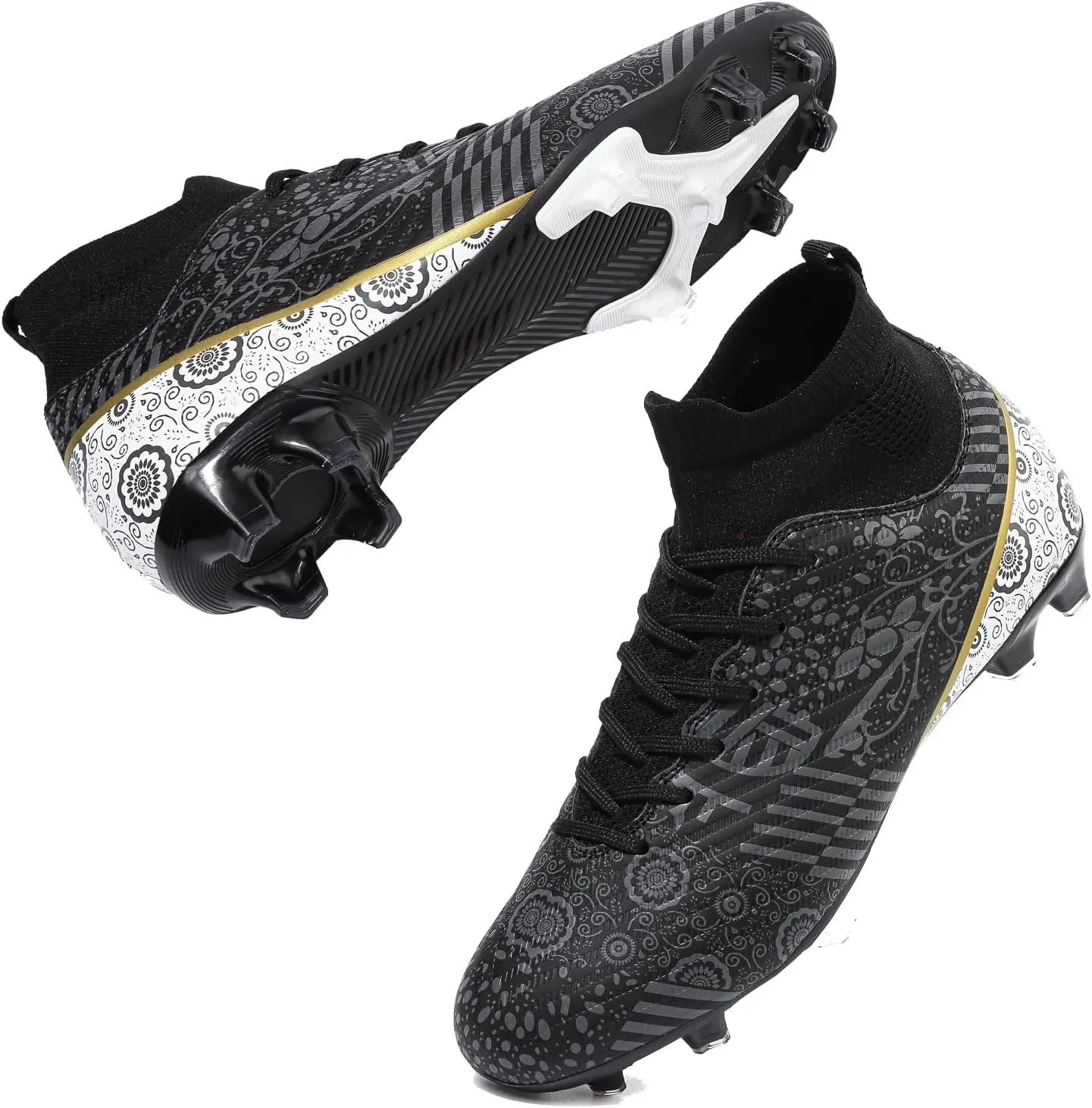 HaloTeam Men's Soccer Shoes Firm Ground Soccer Cleats Adults Athletic Outdoor/Indoor Professional Futsal Football Training Sneakers