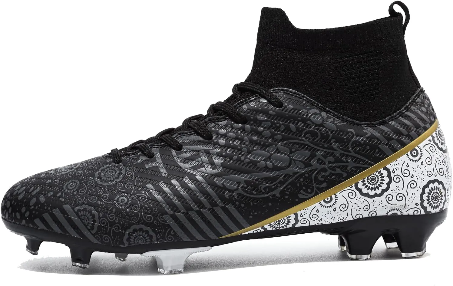 HaloTeam Men's Soccer Shoes Firm Ground Soccer Cleats Adults Athletic Outdoor/Indoor Professional Futsal Football Training Sneakers