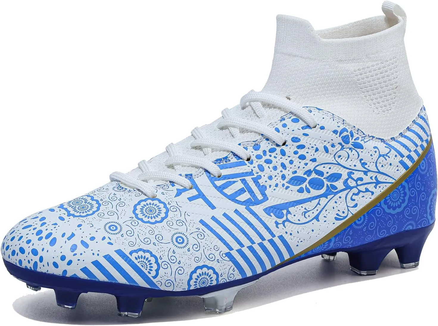 HaloTeam Men's Soccer Shoes Firm Ground Soccer Cleats Adults Athletic Outdoor/Indoor Professional Futsal Football Training Sneakers