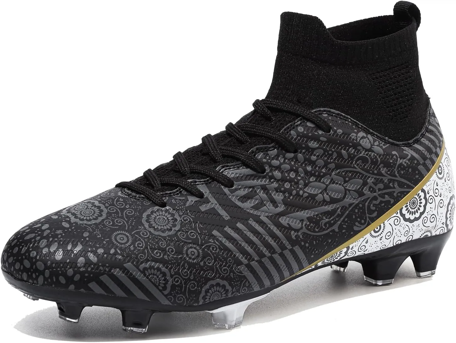 HaloTeam Men's Soccer Shoes Firm Ground Soccer Cleats Adults Athletic Outdoor/Indoor Professional Futsal Football Training Sneakers