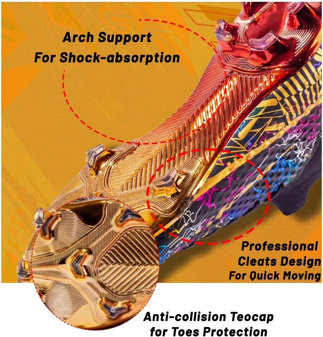 HESBITEUL Soccer Cleats Outdoor for Boys Training: High Top Football Cleats for Firm Ground