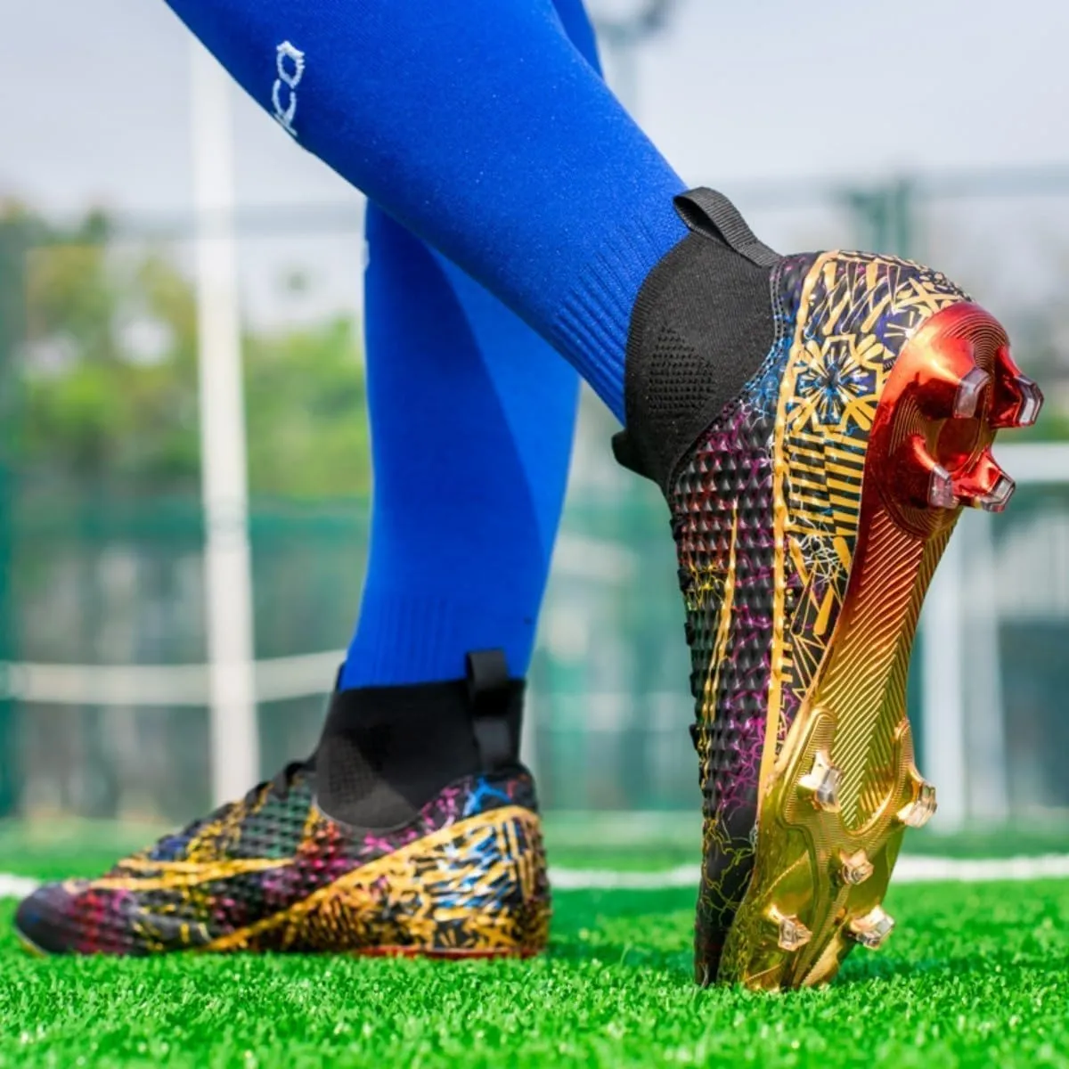 HESBITEUL Soccer Cleats Outdoor for Boys Training: High Top Football Cleats for Firm Ground