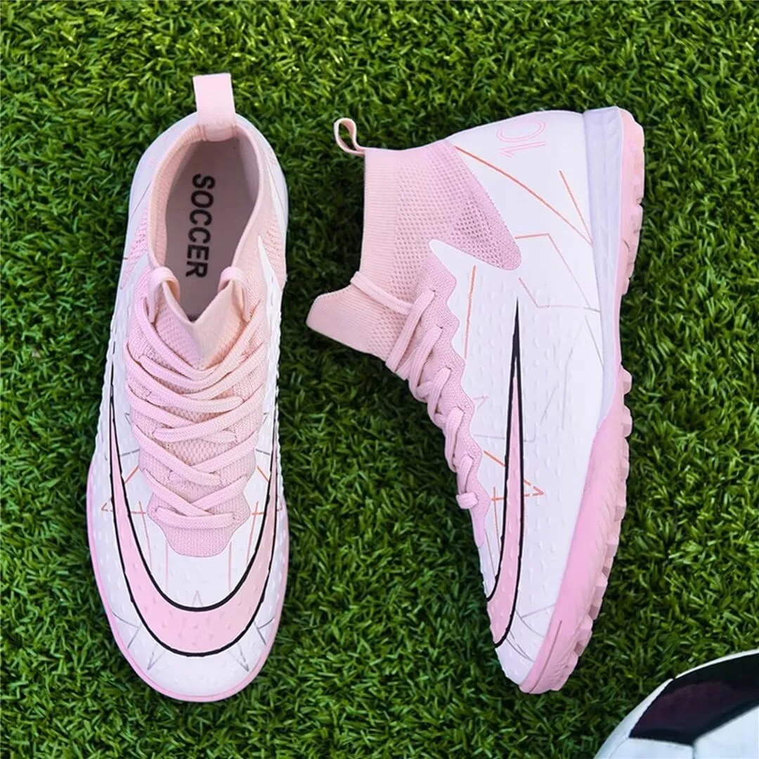 Indoor Soccer Shoes Mens Soccer Cleats Womens Football Boots Youth High-Top Turf Soccer Shoes for Big Boys Girls