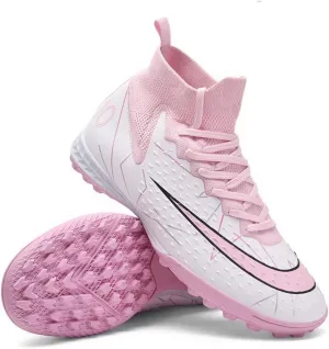 Indoor Soccer Shoes Mens Soccer Cleats Womens Football Boots Youth High-Top Turf Soccer Shoes for Big Boys Girls