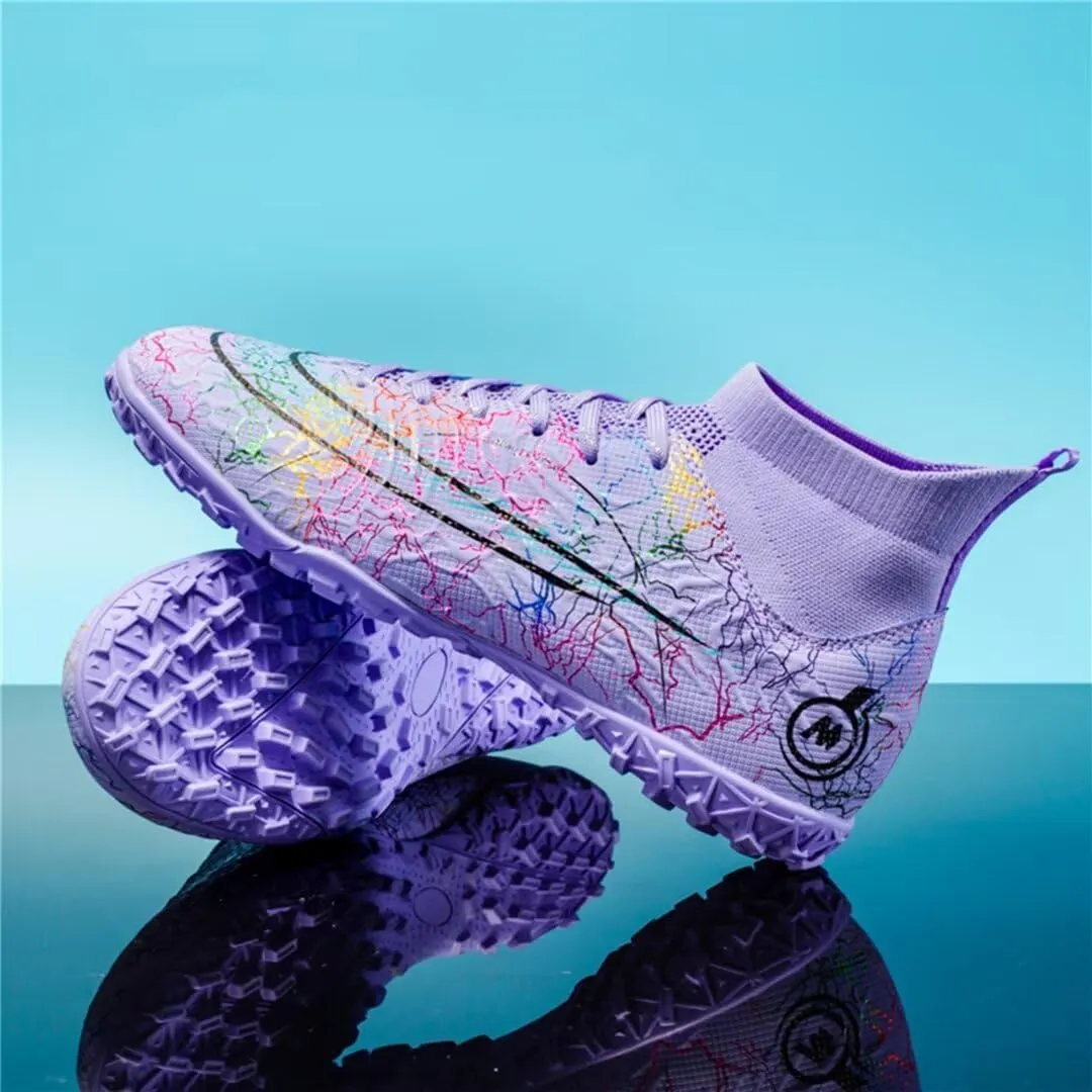 Indoor Soccer Shoes Mens Soccer Cleats Womens Football Boots Youth High-Top Turf Soccer Shoes for Big Boys Girls