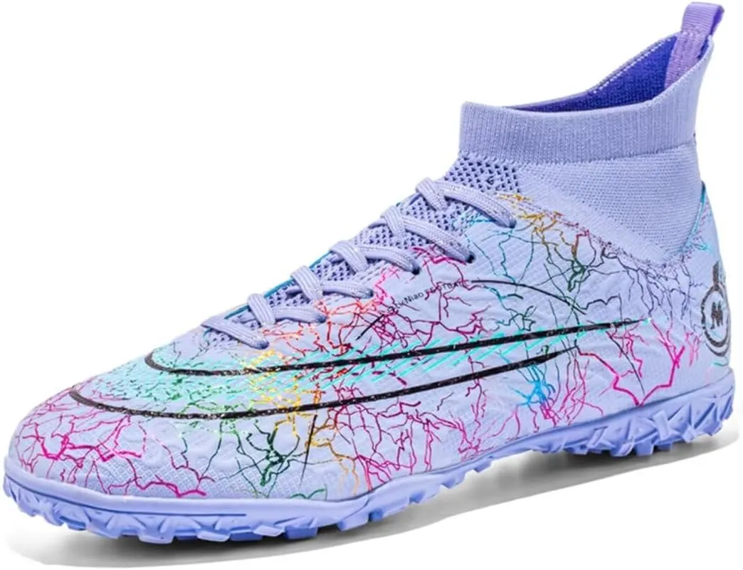 Indoor Soccer Shoes Mens Soccer Cleats Womens Football Boots Youth High-Top Turf Soccer Shoes for Big Boys Girls