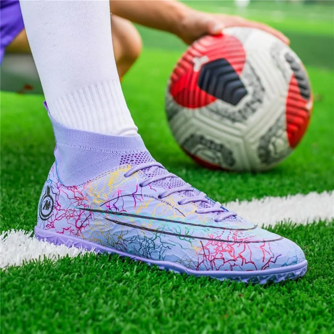 Indoor Soccer Shoes Mens Soccer Cleats Womens Football Boots Youth High-Top Turf Soccer Shoes for Big Boys Girls
