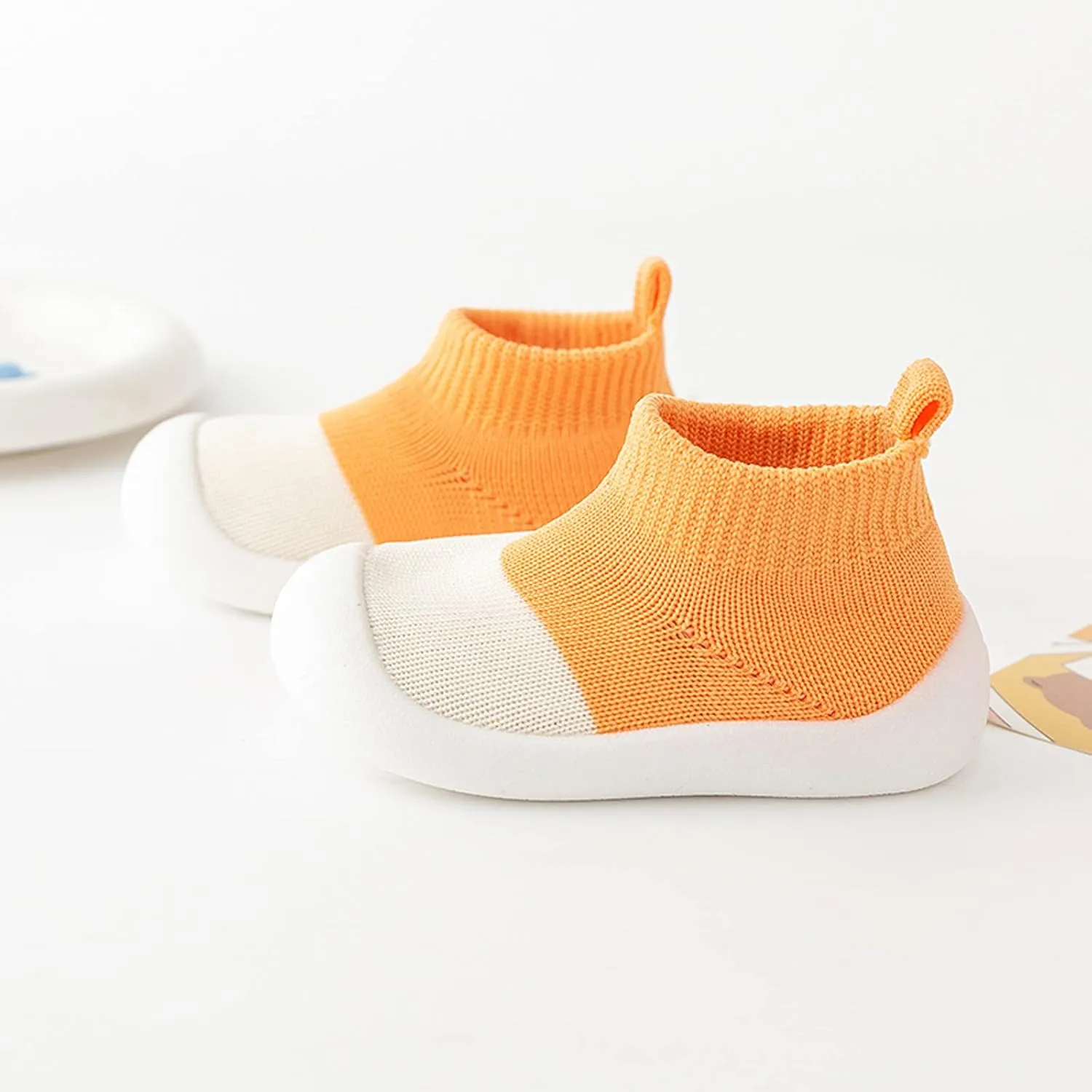 Infant Girls Boys Kids Leisure Shoes Mesh Soft Bottom Breathable Slip On Sport Shoes Socks Shoes Shoes Infant Size 2 (Orange, 12-18Months)