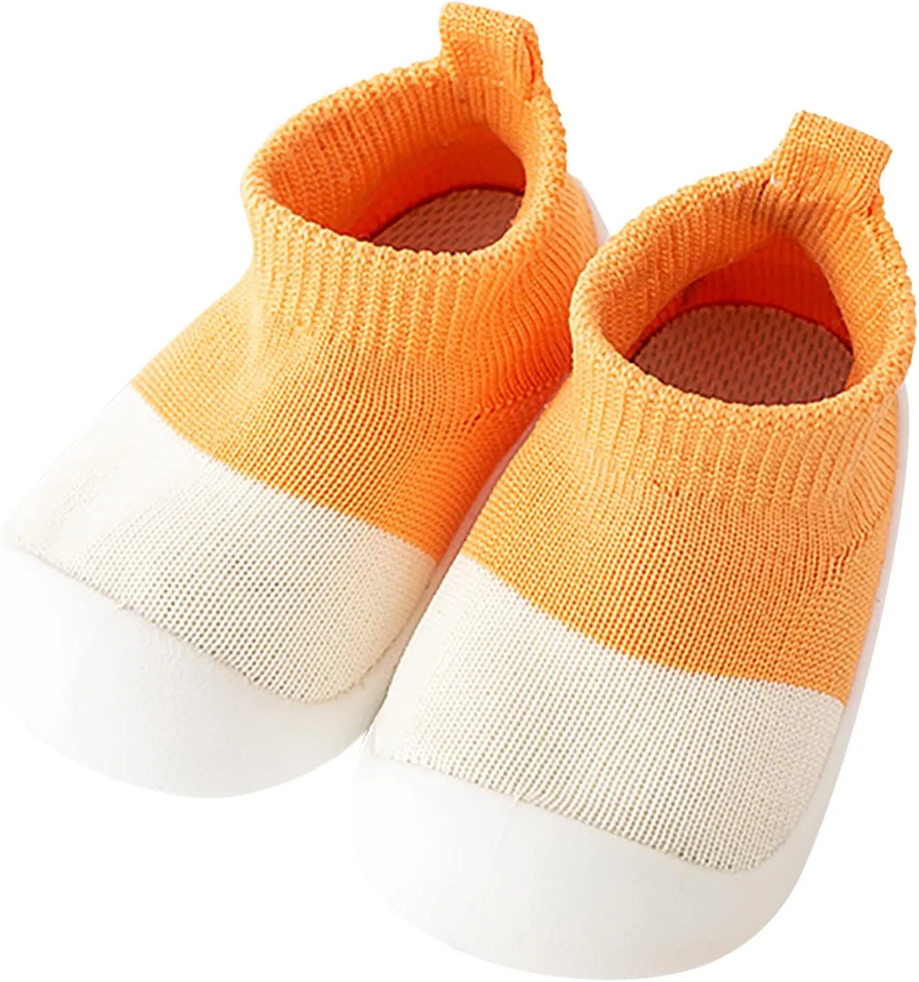 Infant Girls Boys Kids Leisure Shoes Mesh Soft Bottom Breathable Slip On Sport Shoes Socks Shoes Shoes Infant Size 2 (Orange, 12-18Months)