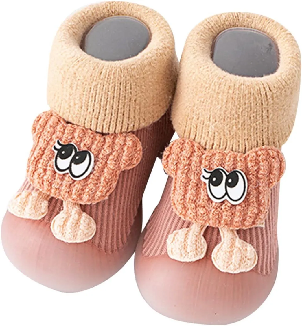 Infant Shoes,Boys Girls Animal Cartoon Socks Shoes Toddler Cute Fleece Warm Floor Socks Non Slip Prewalker B