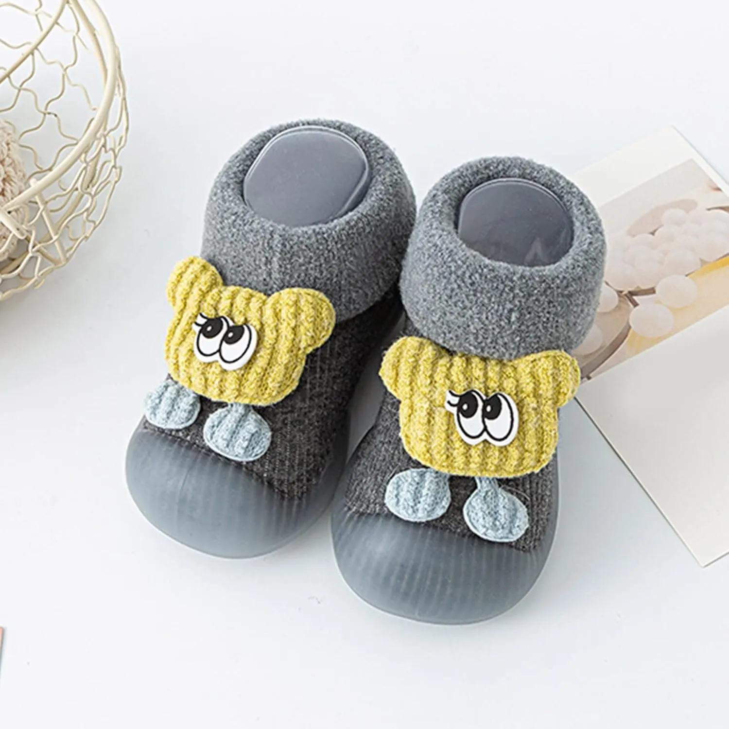 Infant Shoes,Boys Girls Animal Cartoon Socks Shoes Toddler Cute Fleece Warm Floor Socks Non Slip Prewalker B