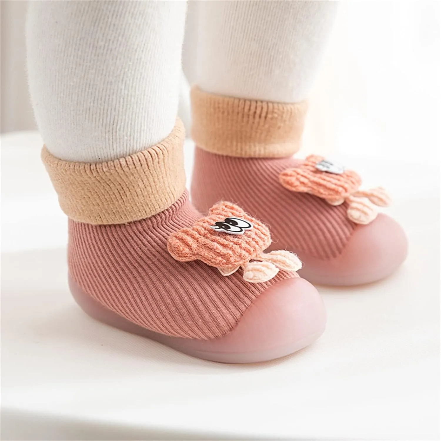 Infant Shoes,Boys Girls Animal Cartoon Socks Shoes Toddler Cute Fleece Warm Floor Socks Non Slip Prewalker B
