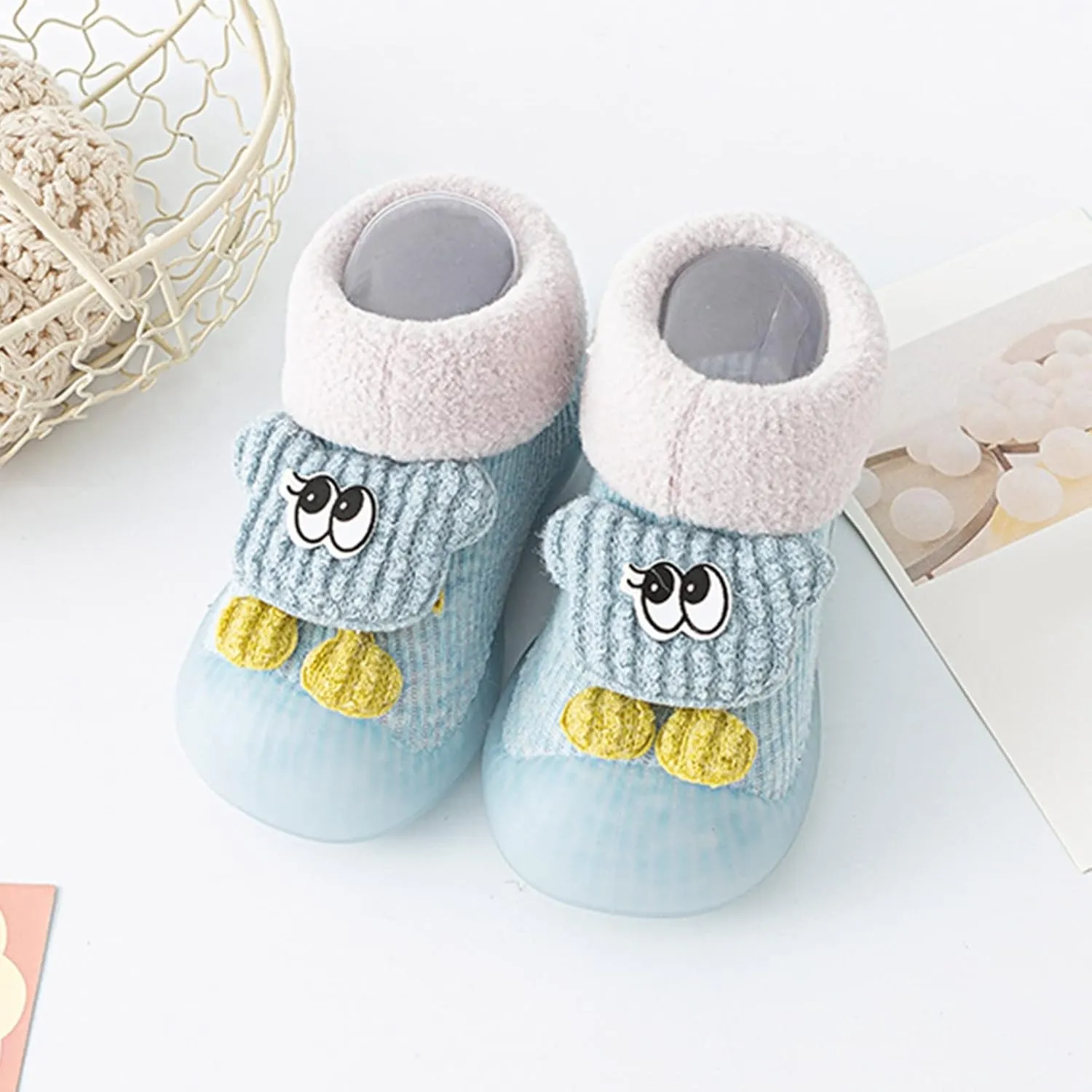 Infant Shoes,Boys Girls Animal Cartoon Socks Shoes Toddler Cute Fleece Warm Floor Socks Non Slip Prewalker B