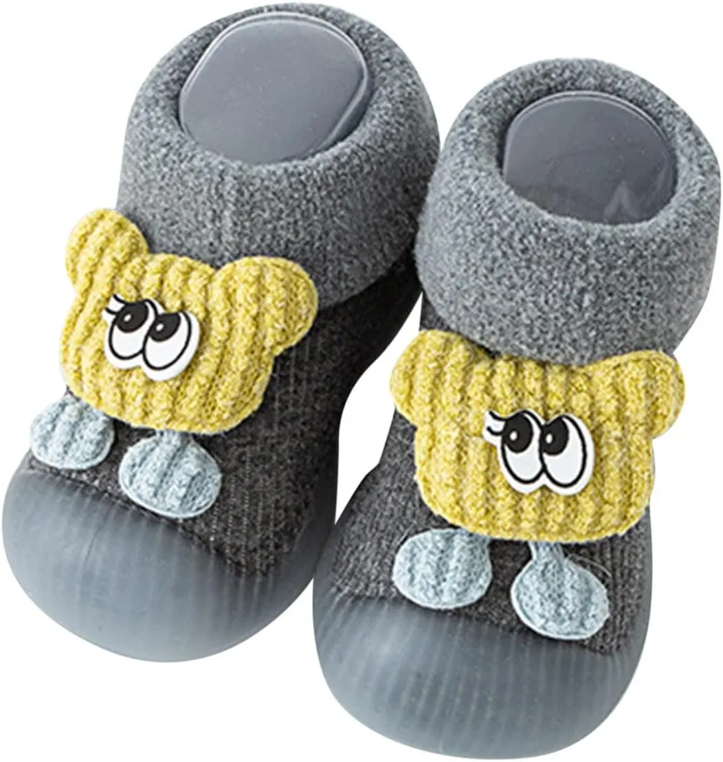 Infant Shoes,Boys Girls Animal Cartoon Socks Shoes Toddler Cute Fleece Warm Floor Socks Non Slip Prewalker B