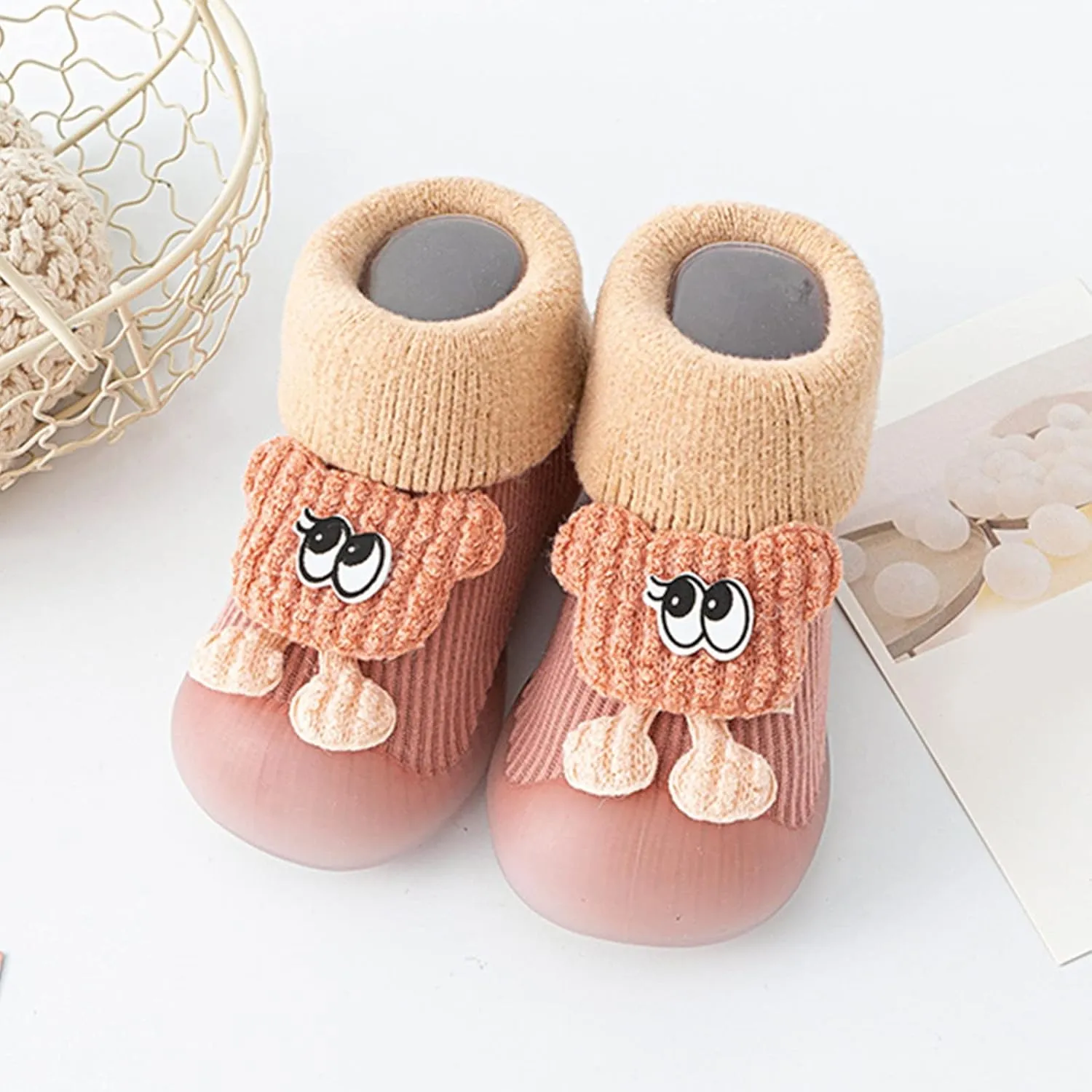 Infant Shoes,Boys Girls Animal Cartoon Socks Shoes Toddler Cute Fleece Warm Floor Socks Non Slip Prewalker B