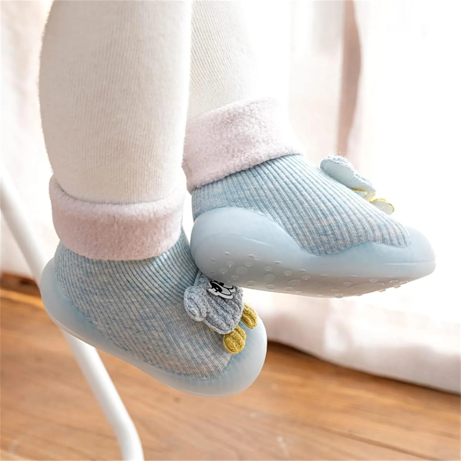 Infant Shoes,Boys Girls Animal Cartoon Socks Shoes Toddler Cute Fleece Warm Floor Socks Non Slip Prewalker B
