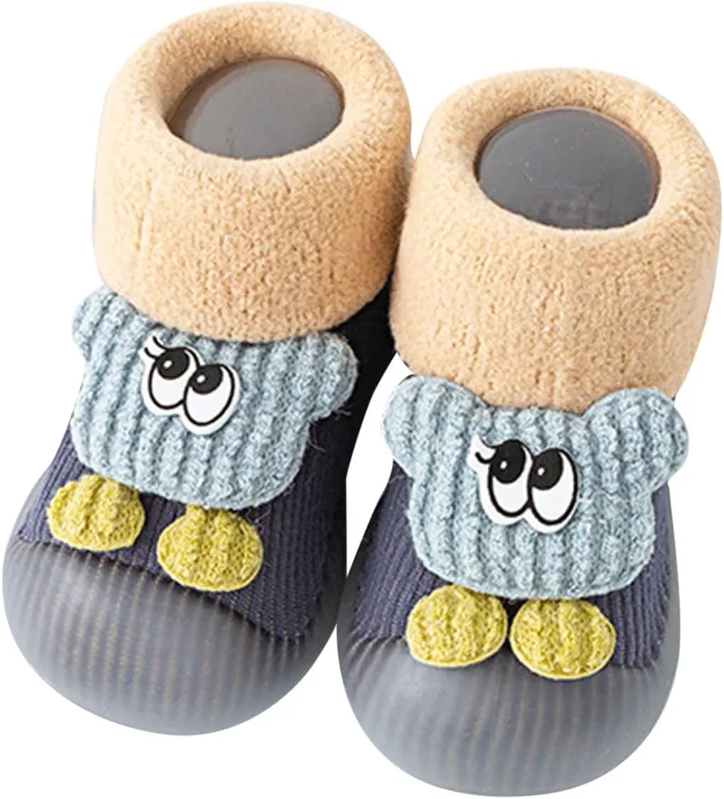 Infant Shoes,Boys Girls Animal Cartoon Socks Shoes Toddler Cute Fleece Warm Floor Socks Non Slip Prewalker B