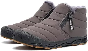 Jakcuz Women Winter Snow Boots Zip Up Fur Lined Warm Ankle Boot Outdoor Anti-slip Waterproof Comfortable Short Boot
