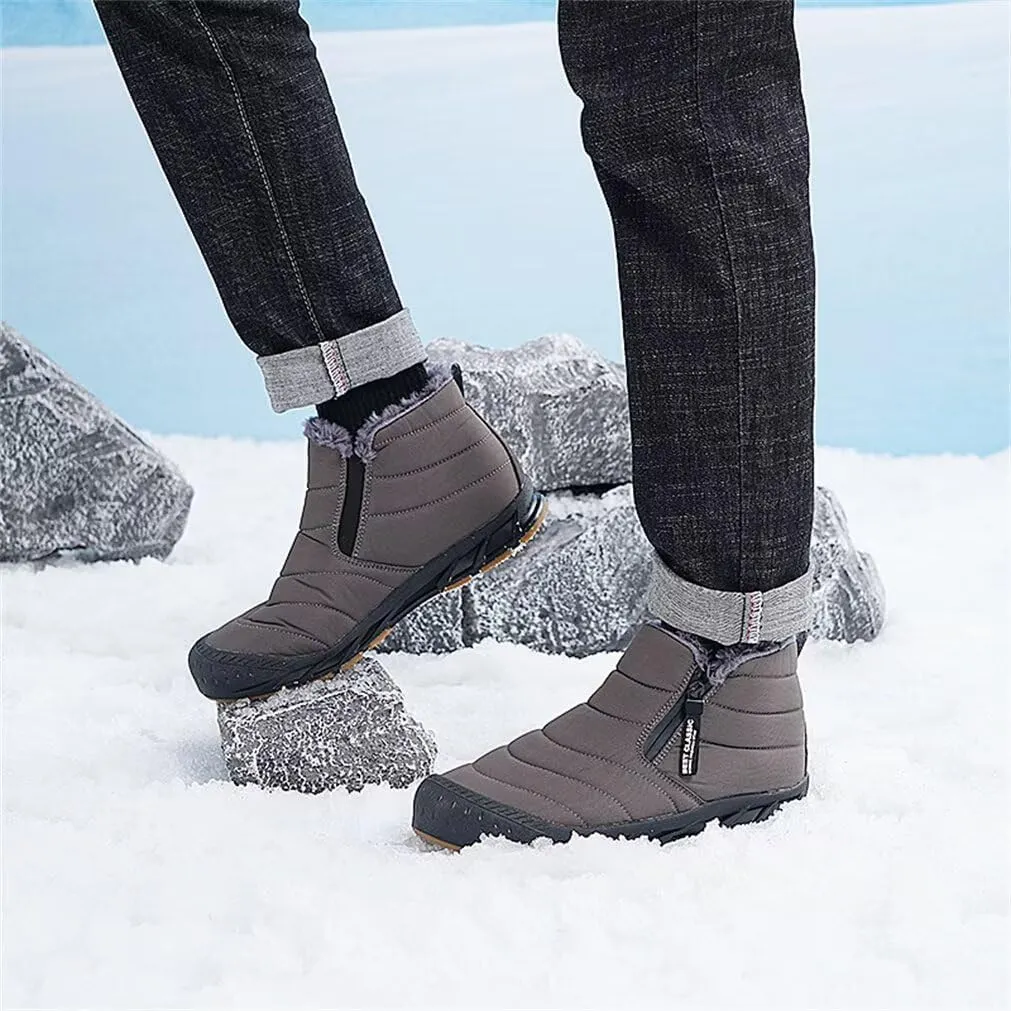 Jakcuz Women Winter Snow Boots Zip Up Fur Lined Warm Ankle Boot Outdoor Anti-slip Waterproof Comfortable Short Boot
