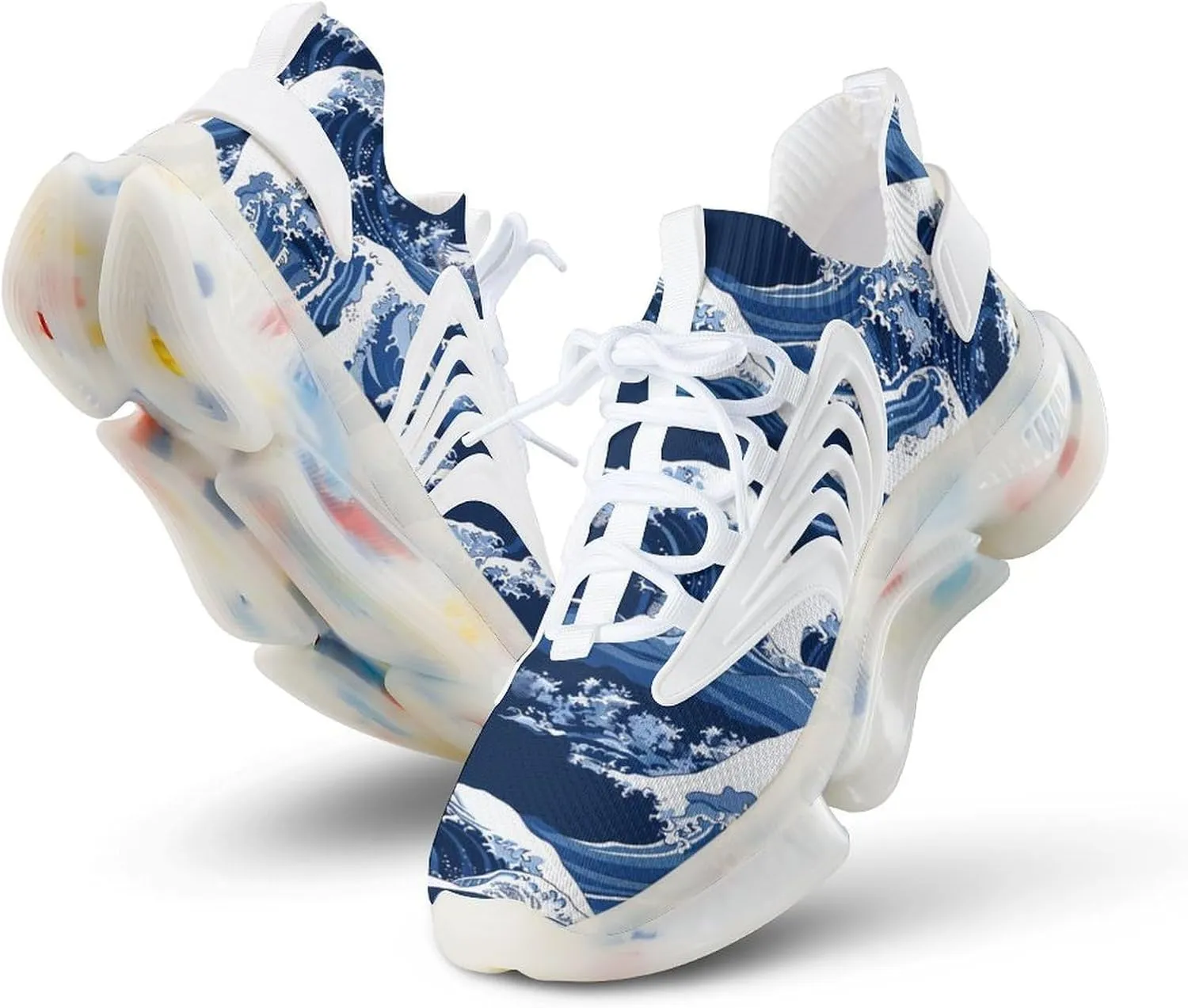 Japanese Great Wave Men's Running Shoes Lightweight Walking Shoe Breathable Sneaker
