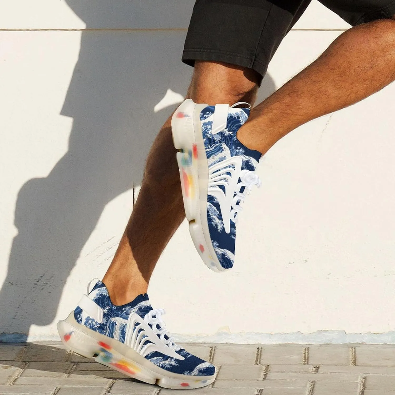 Japanese Great Wave Men's Running Shoes Lightweight Walking Shoe Breathable Sneaker