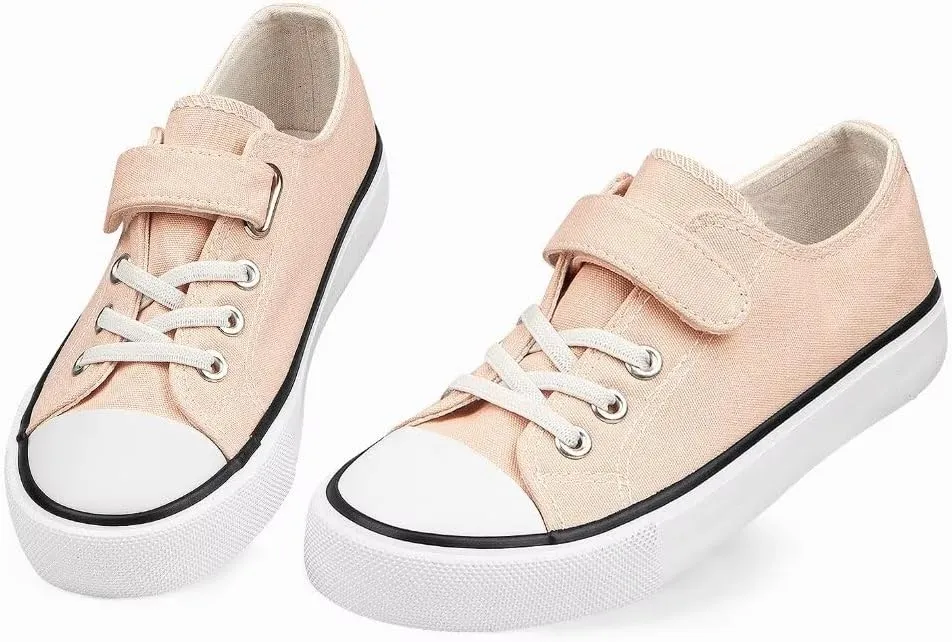 JUDIS Kids Canvas Shoes Adjustable Straps Fashion Casual Sneakers for Boys and Girls