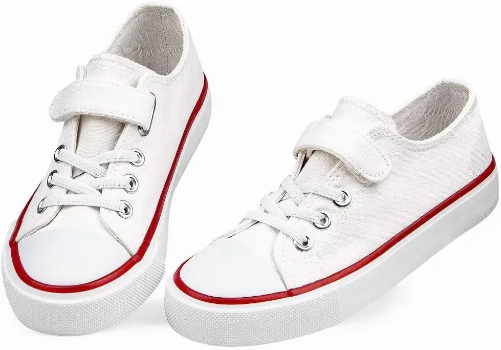 JUDIS Kids Canvas Shoes Adjustable Straps Fashion Casual Sneakers for Boys and Girls