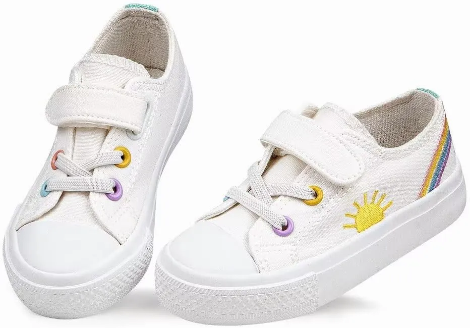JUDIS Kids Canvas Shoes Adjustable Straps Fashion Casual Sneakers for Boys and Girls