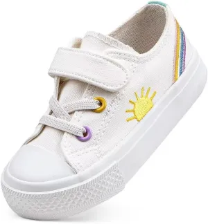 JUDIS Kids Canvas Shoes Adjustable Straps Fashion Casual Sneakers for Boys and Girls