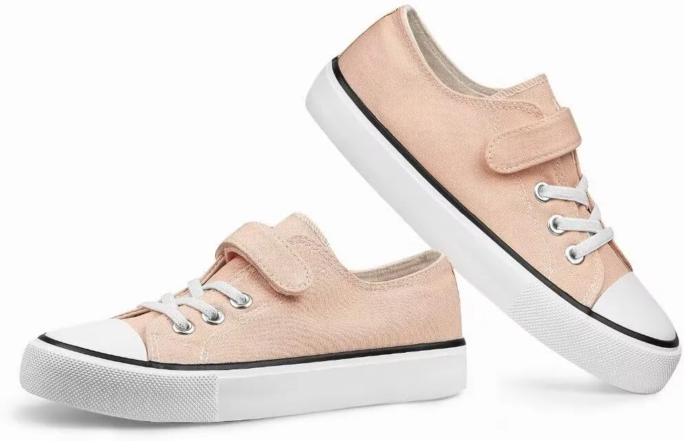 JUDIS Kids Canvas Shoes Adjustable Straps Fashion Casual Sneakers for Boys and Girls