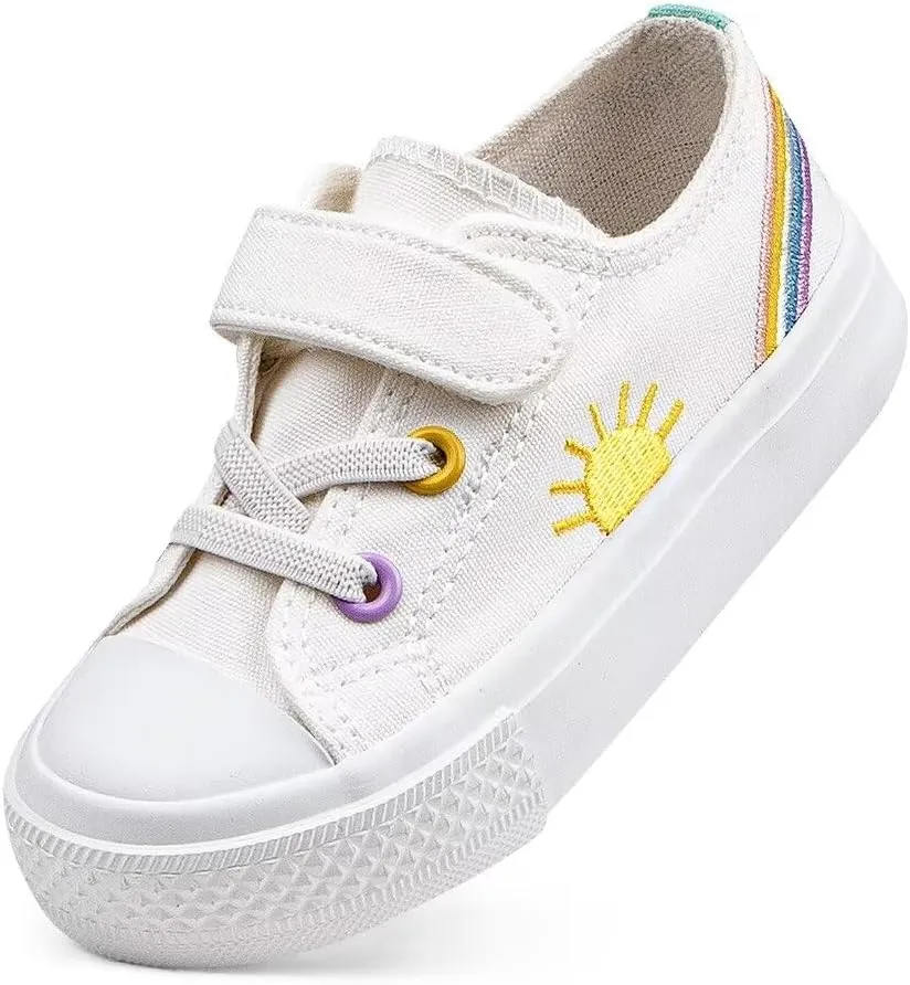 JUDIS Kids Canvas Shoes Adjustable Straps Fashion Casual Sneakers for Boys and Girls