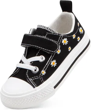JUDIS Kids Canvas Shoes Adjustable Straps Fashion Casual Sneakers for Boys and Girls