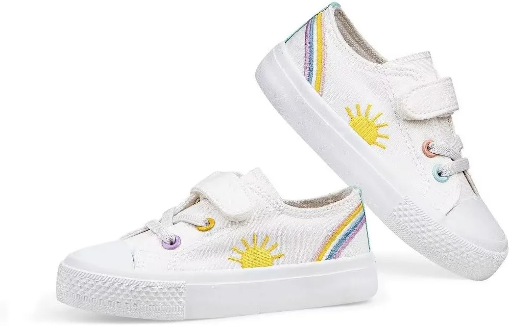JUDIS Kids Canvas Shoes Adjustable Straps Fashion Casual Sneakers for Boys and Girls