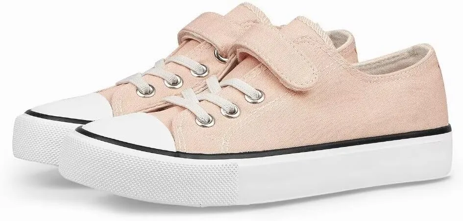 JUDIS Kids Canvas Shoes Adjustable Straps Fashion Casual Sneakers for Boys and Girls