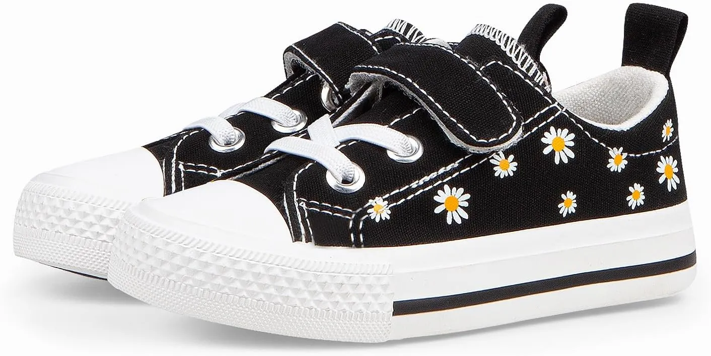 JUDIS Kids Canvas Shoes Adjustable Straps Fashion Casual Sneakers for Boys and Girls