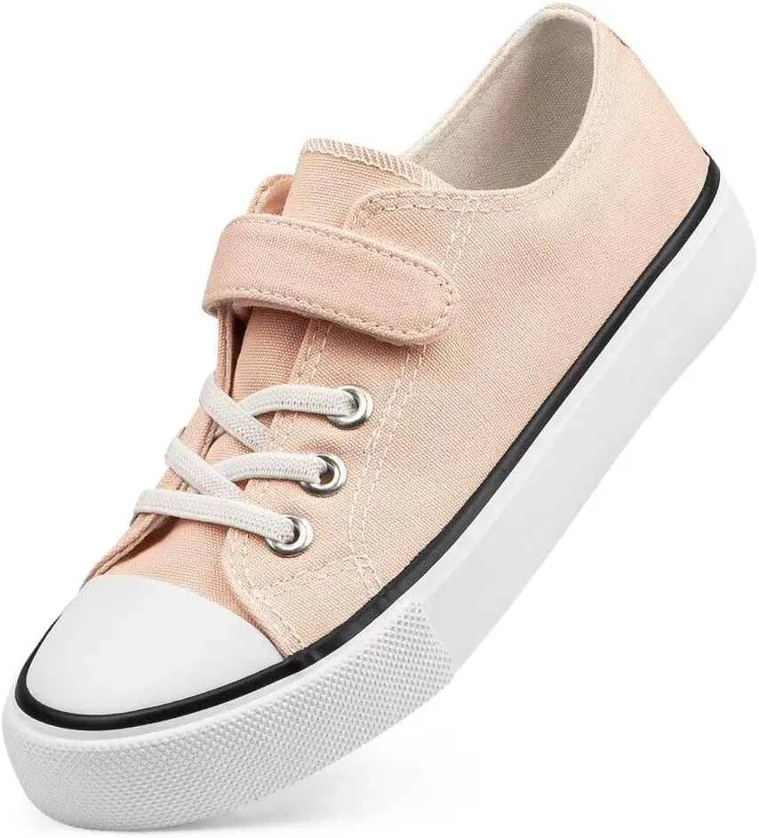 JUDIS Kids Canvas Shoes Adjustable Straps Fashion Casual Sneakers for Boys and Girls