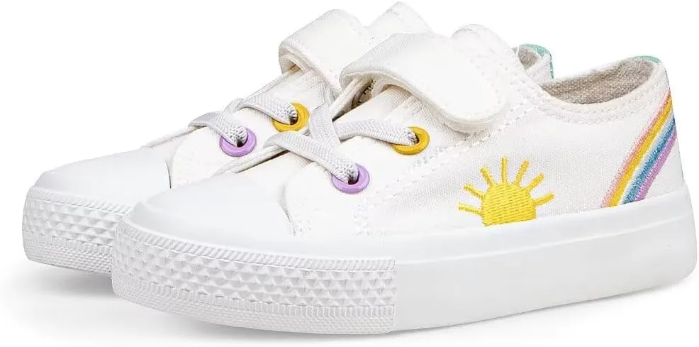 JUDIS Kids Canvas Shoes Adjustable Straps Fashion Casual Sneakers for Boys and Girls